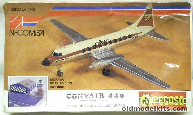 Pegaso 1/126 Convair 440 AeroMaya Airlines With Cardstock Airport Diorama, P405 plastic model kit